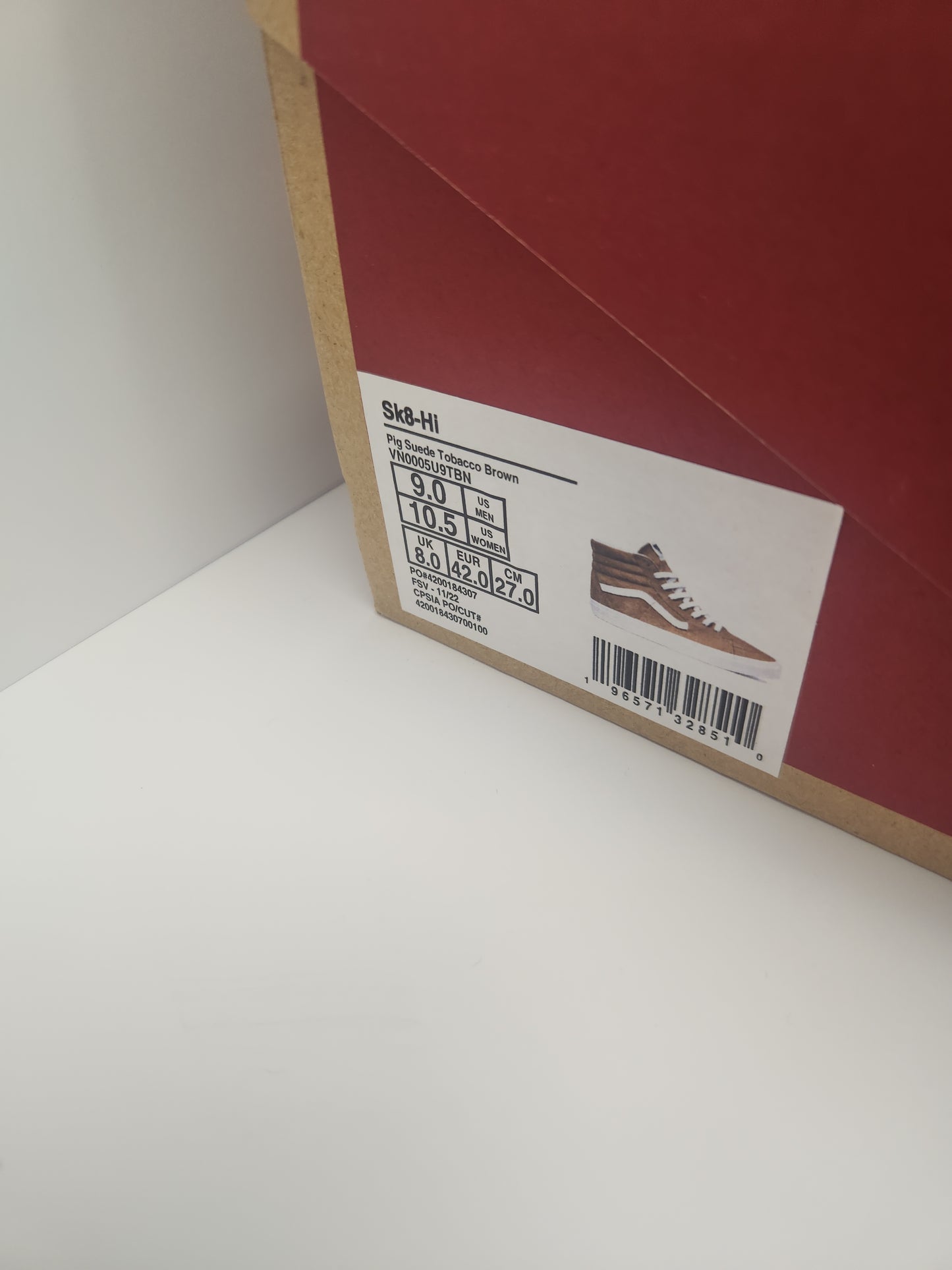 Vans sk8-hi pig suede mens 9