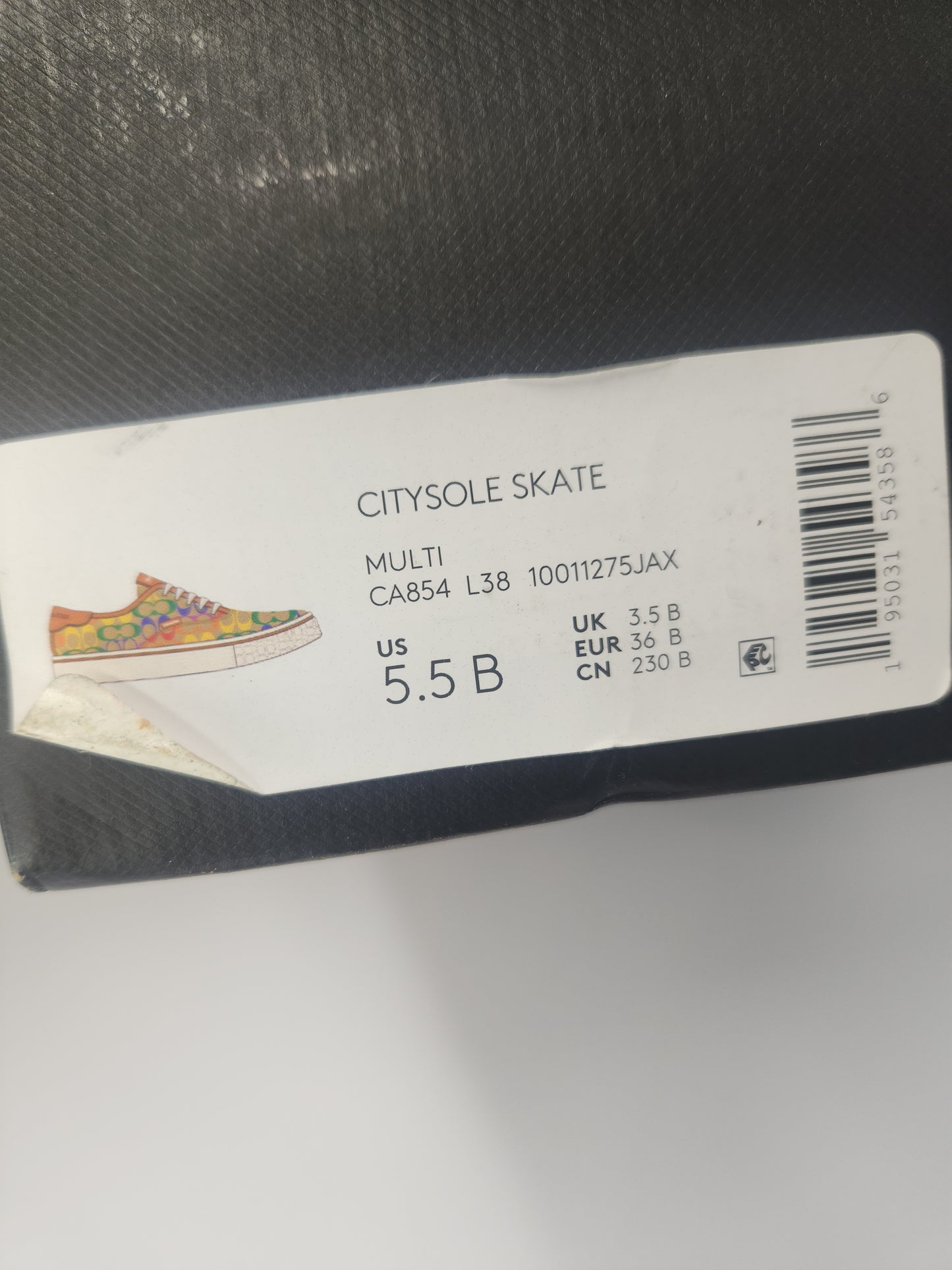 Coach citysole skate rainbow womens 5.5B